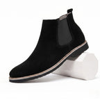 Men's Suede Chelsea Boots Elastic Side Panel