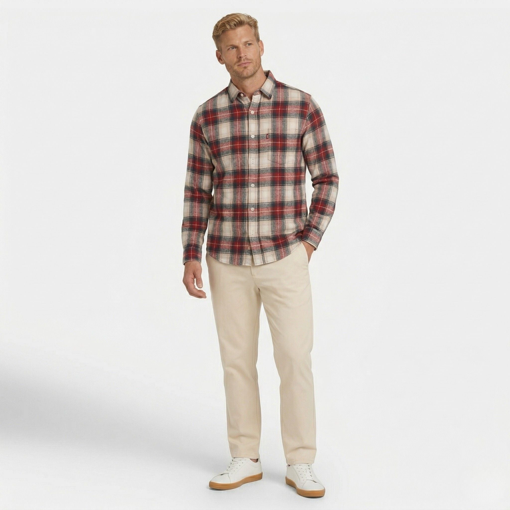 Monterelle | Men’s Plaid Shirt Cotton Lightweight Breathable Casual Fit