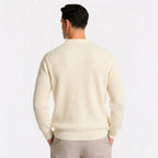 Men's Knit Polo Ribbed Long Sleeve Open Collar Regular Fit