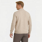 Men's Knit Cardigan Wool-Blend Zip Funnel Neck Regular Fit