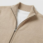 Men's Knit Cardigan Wool-Blend Zip Funnel Neck Regular Fit