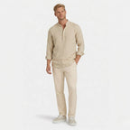 Men's Henley Shirt Long Sleeve Mandarin Collar Regular Fit