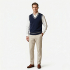 Monterelle | Men's Classic Wool Sweater Vest V Neck Business Casual Knit