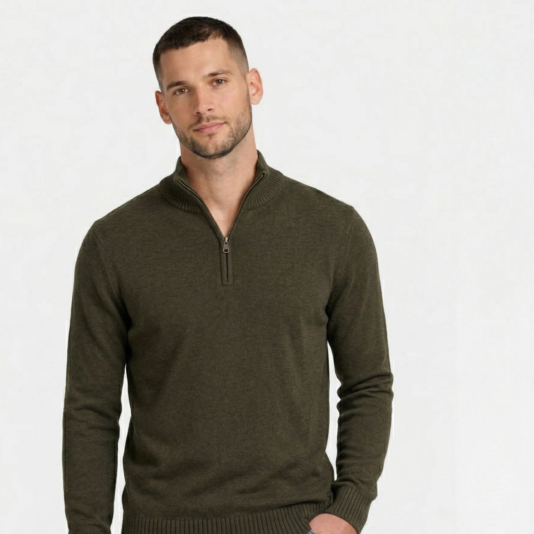 Men’s Zip Up Jumper Comfortable Knit for Daily Wear