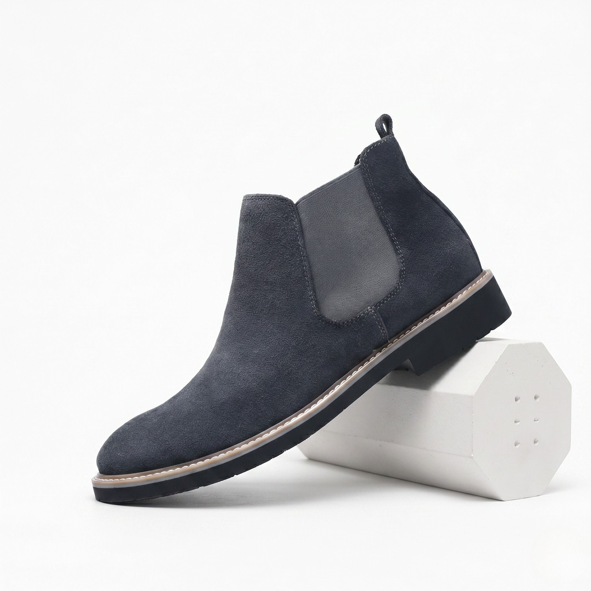 Men's Suede Chelsea Boot with Elastic Sides