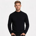 Men's Knit Jumper Quarter-Zip Funnel Neck Regular Fit