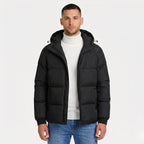 Men's Puffer Jacket Hood Zip-Up Regular Fit
