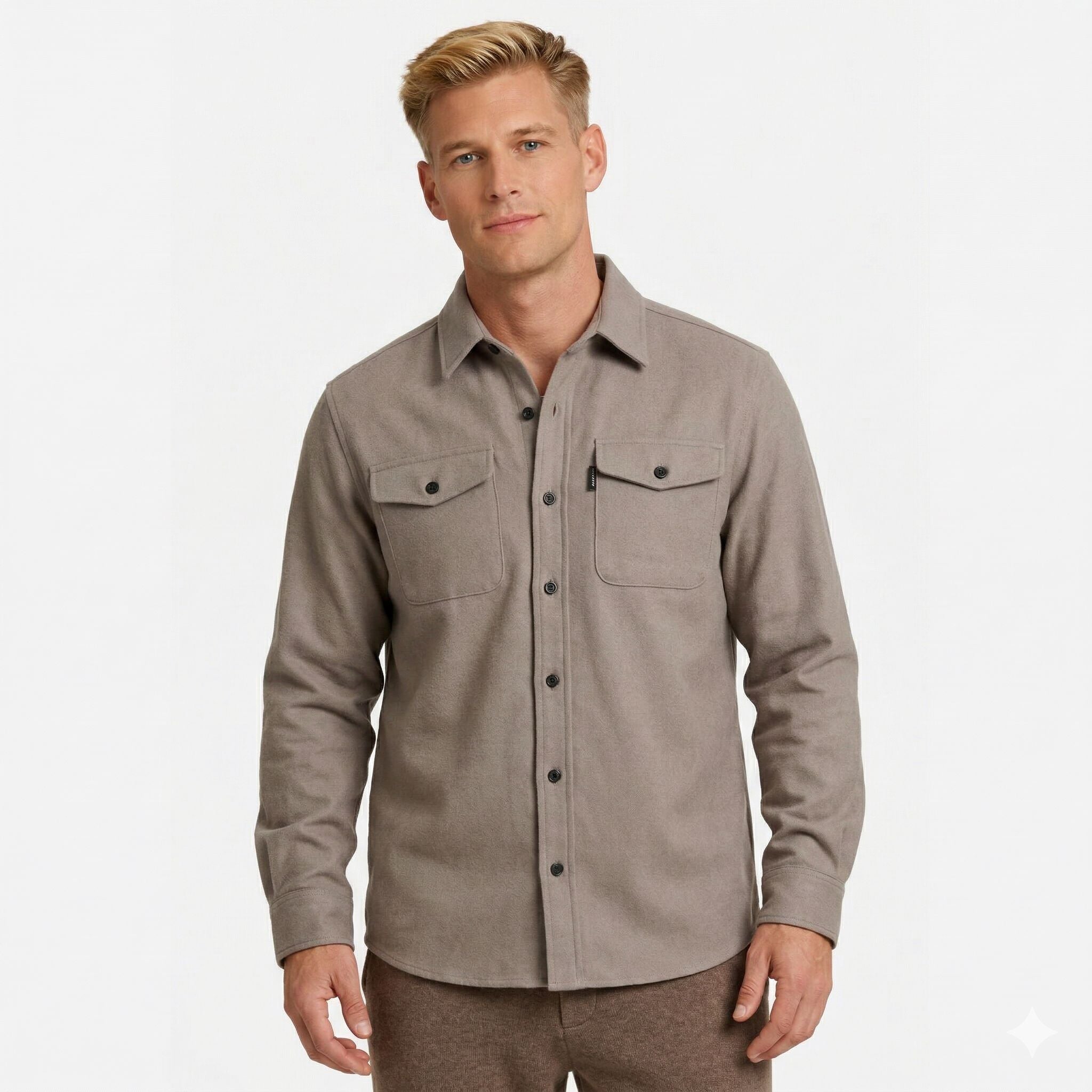 Monterelle | Men’s Cotton Shirt Jacket Classic Fit Button Front