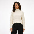 Women's Turtleneck Knit Jumper Basketweave Regular Fit