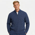 Men's Knit Jumper Cardigan Full-Zip Cable Regular Fit
