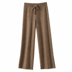 Women's Knitted Trousers Drawstring Wide-Leg Fit