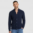 Men's Knit Cardigan Ribbed Patch Pocket Regular Fit