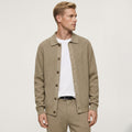 Men's Knit Cardigan Shirt Collar Button-Through Ribbed Regular Fit