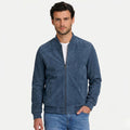 Men's Zip Bomber Jacket Ribbed Collar Regular Fit