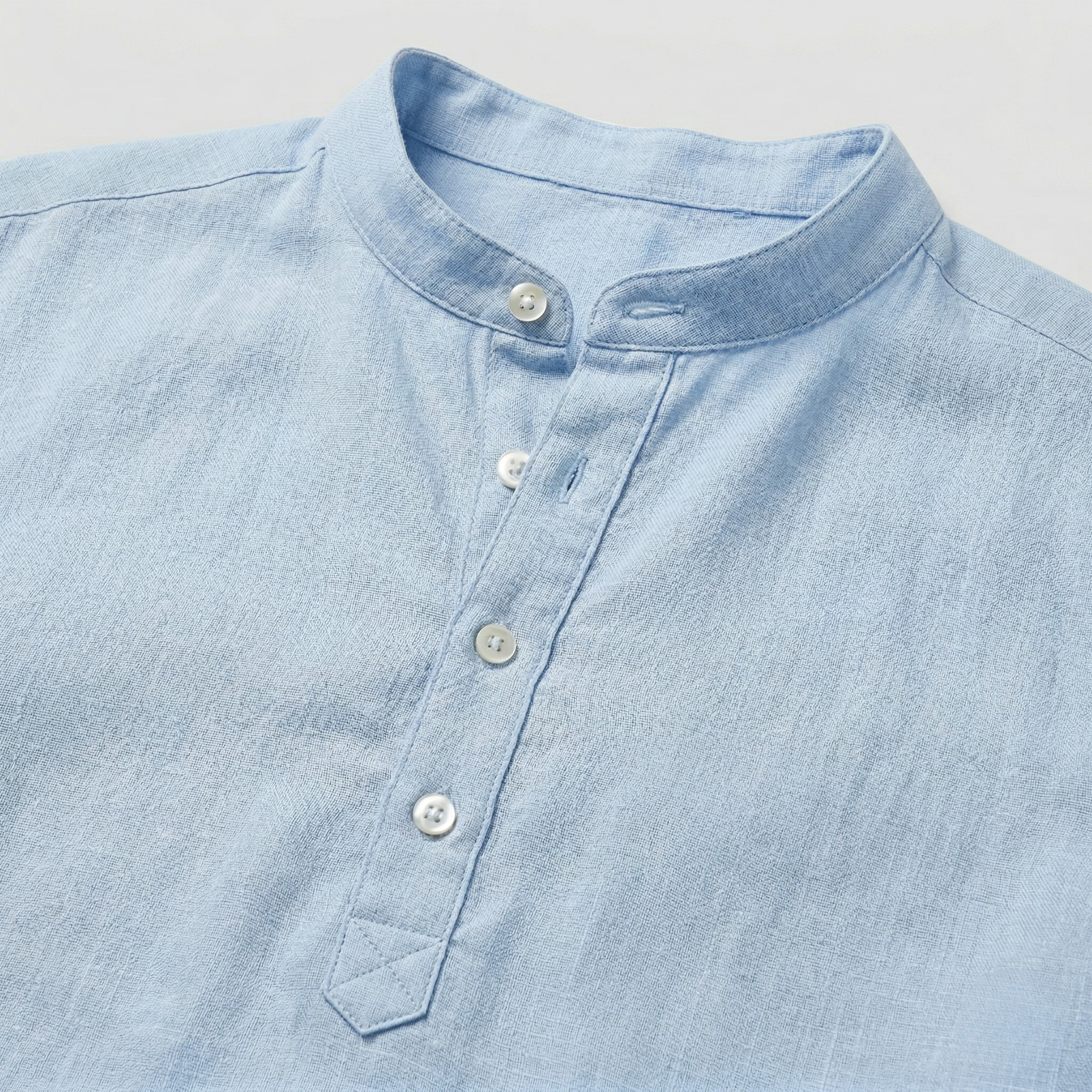 Men's Henley Shirt Long Sleeve Mandarin Collar Regular Fit