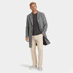 Men's Wool-Blend Overcoat Single-Breasted Notch Lapel  Tailored Fit
