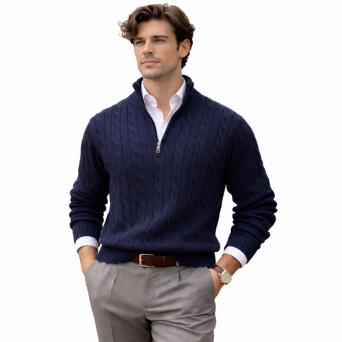 Monterelle | Men’s Half Zip Sweater Soft Knit Smart Casual Wear