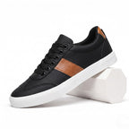 Men's Low Sneakers Lace-Up Stripe Contrast Panel