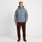 Men's Puffer Jacket Hood Zip-Up Regular Fit