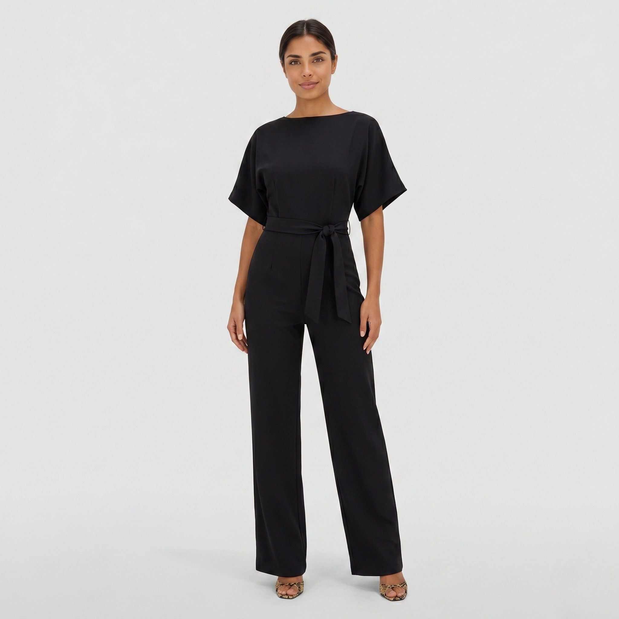 Women's Jumpsuit Tie Waist Wide Leg Relaxed Fit