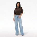 Women's Ruched Crop Top Dolman Sleeve Fitted Waist