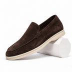 Women's Suede Slip-On Loafers Moccasin Stitch Flatform Sole
