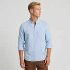 Men's Henley Shirt Long Sleeve Mandarin Collar Regular Fit