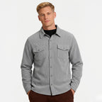 Men's Overshirt Corduroy Long Sleeve Button-Down Regular Fit