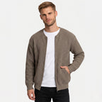 Men's Knit Cardigan Zip Ribbed Regular Fit