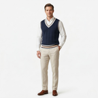 Monterelle | Men's Classic Wool Sweater Vest V Neck Business Casual Knit
