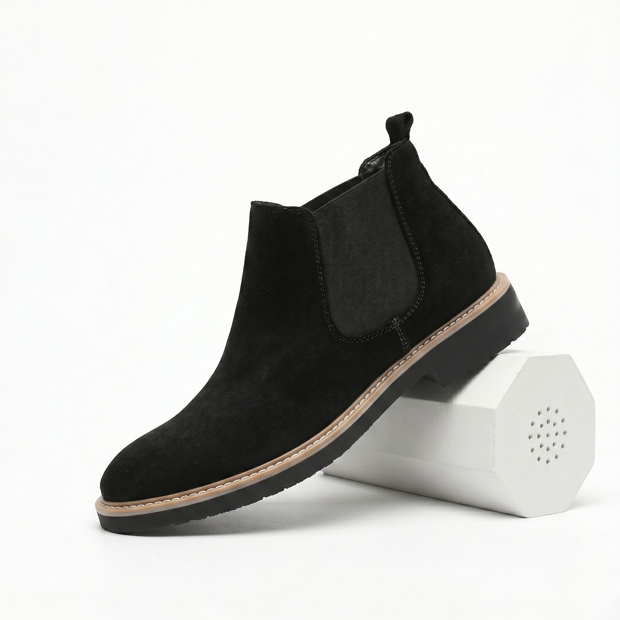 Men's Suede Chelsea Boot with Elastic Sides