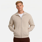 Men's Knit Cardigan Ribbed Zip Regular Fit
