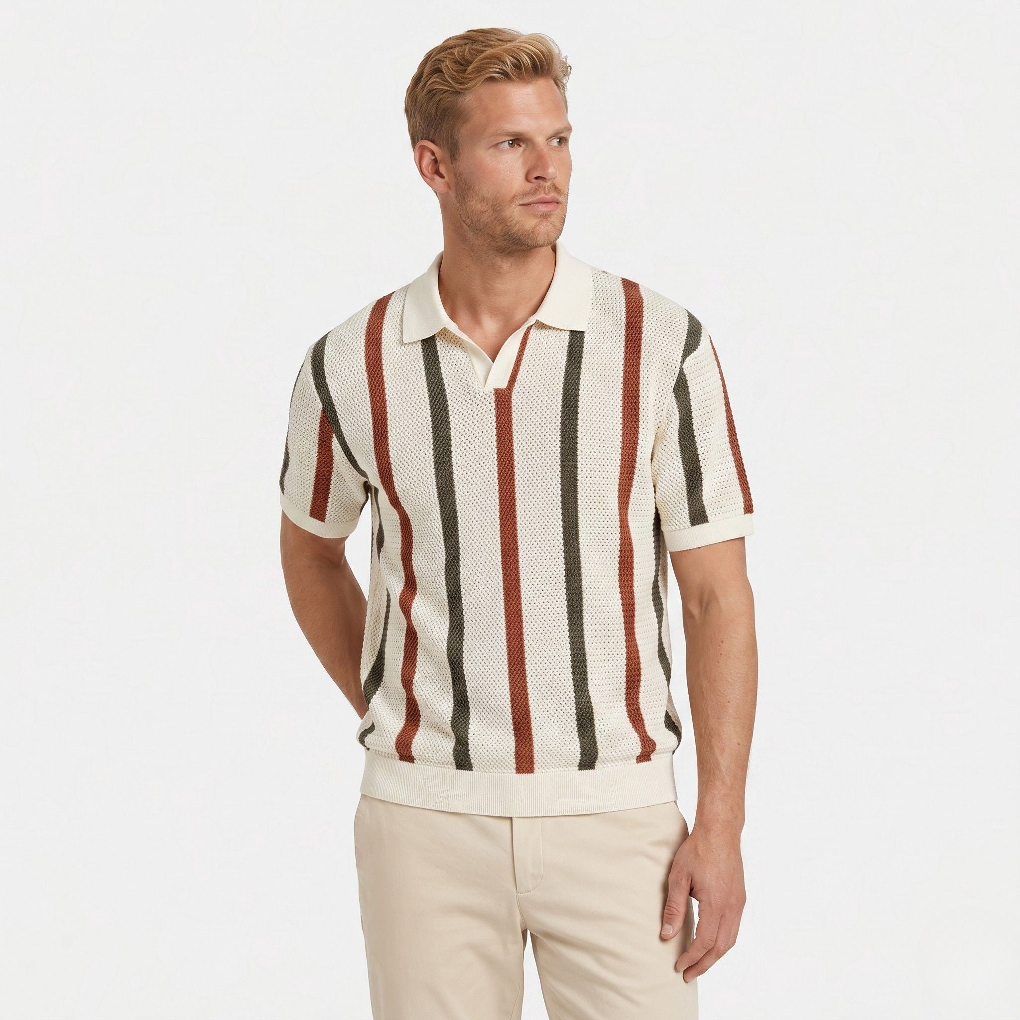 Monterelle | Men’s Knit Polo Jumper Breathable Cotton Smart Casual Outfit