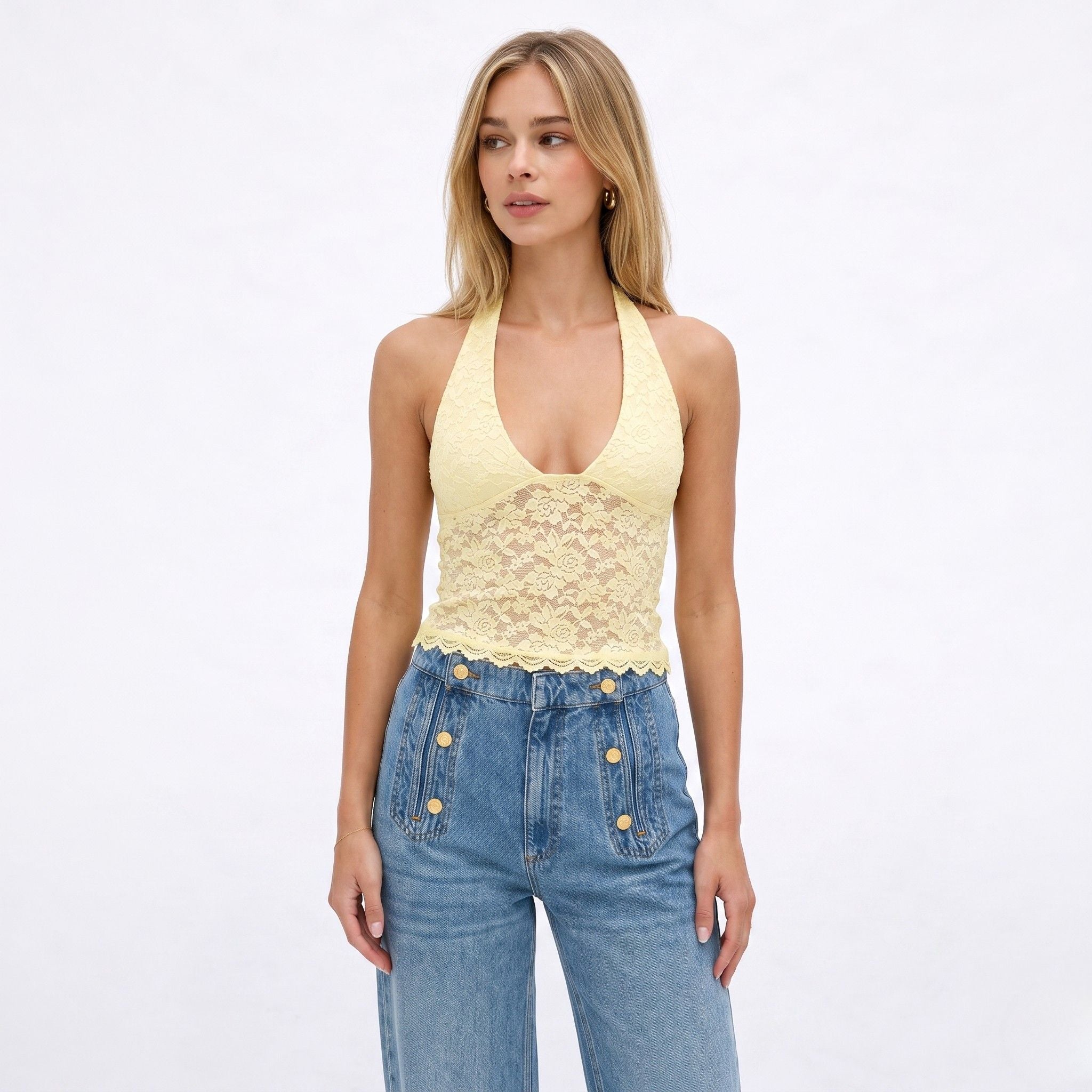 Women's Lace Top Halter Neck
