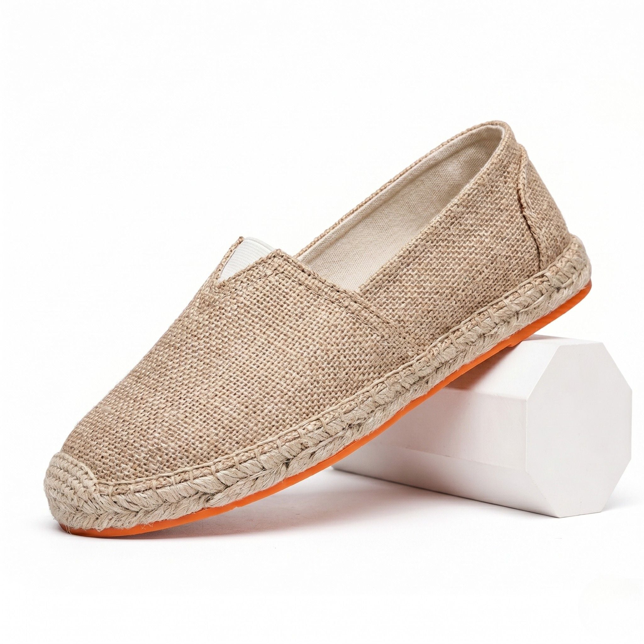 Men's Linen Espadrille Loafer Slip-On Braided Jute Sole