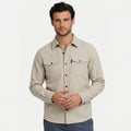 Men's Long Sleeve Overshirt Snap-Button Regular Fit
