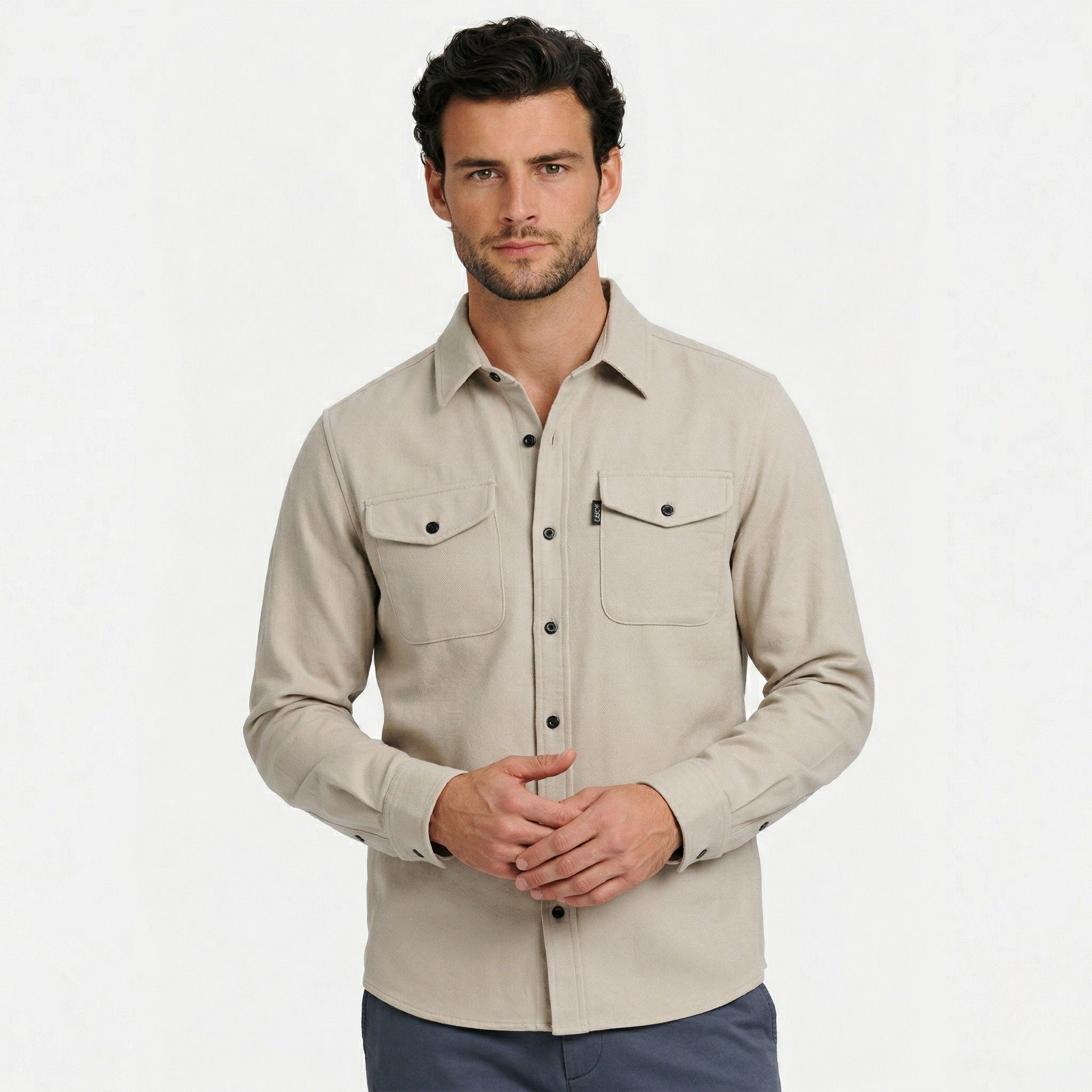 Monterelle | Men’s Cotton Shirt Jacket Classic Fit Button Front