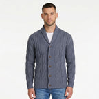 Monterelle | Men's Cable Knit Shawl Collar Cardigan Regular Fit