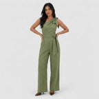 Women's Jumpsuit Dress Tie Waist Leg Relaxed Fit