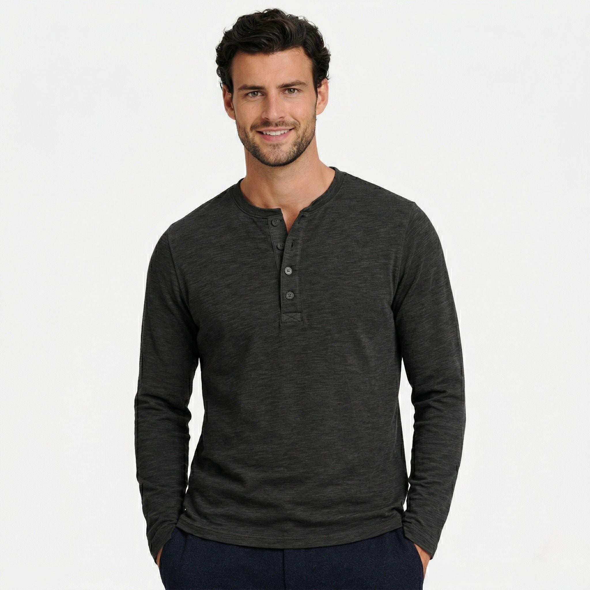 Monterelle | Men’s Long Sleeve Cotton T-Shirt Classic Casual Wear
