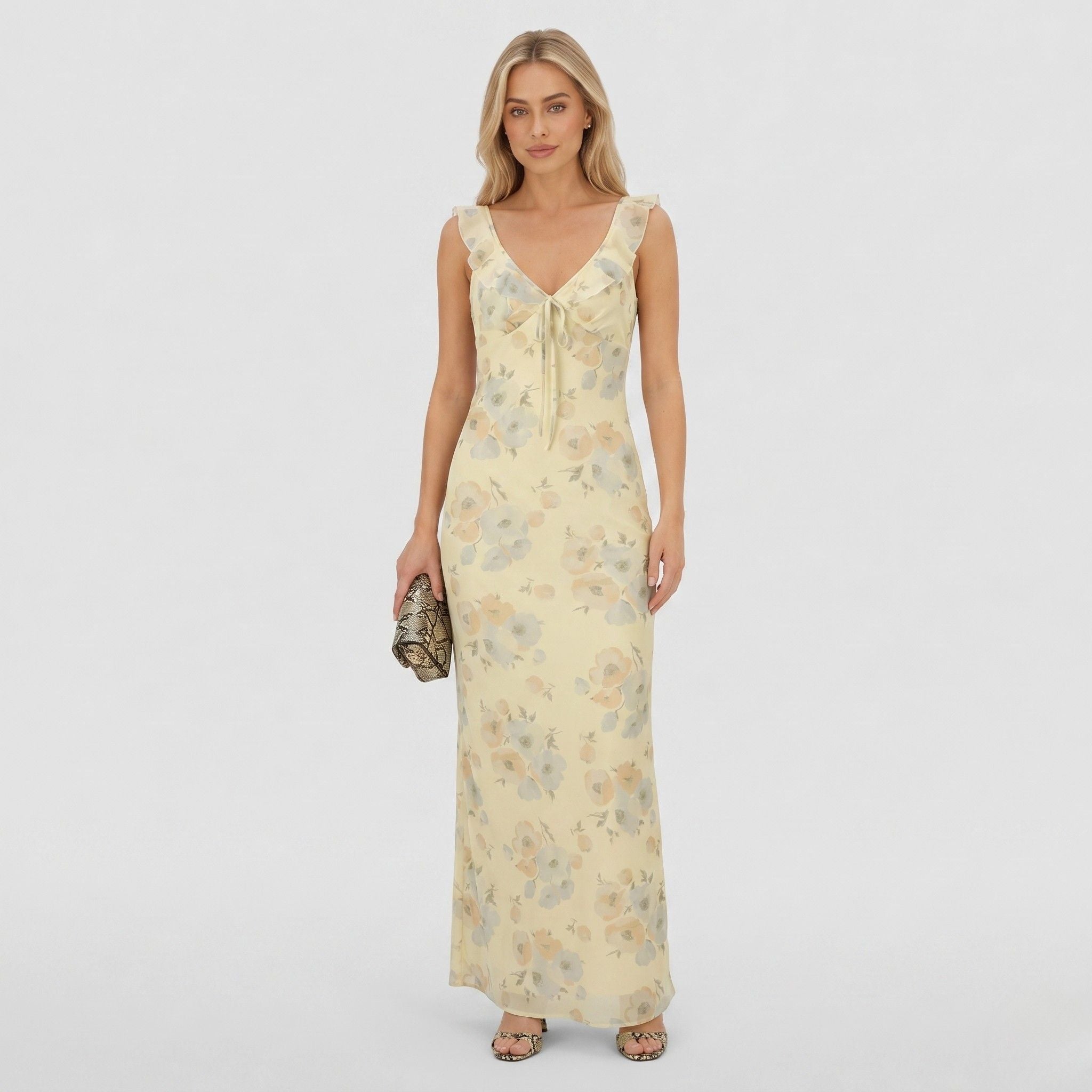 Women's Floral Maxi Dress V-Neck