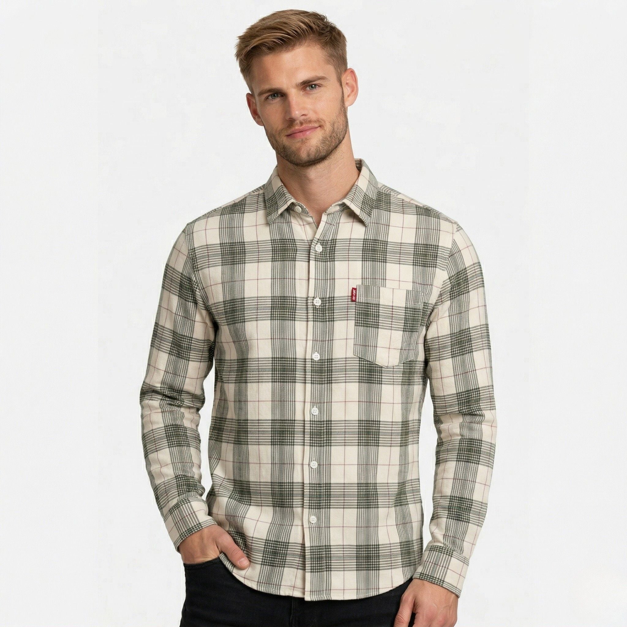 Monterelle | Men’s Plaid Shirt Cotton Lightweight Breathable Casual Fit