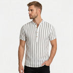 Monterelle | Men’s Striped Short Sleeve Shirt Lightweight Summer Cotton