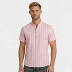 Monterelle | Men’s Striped Short Sleeve Shirt Lightweight Summer Cotton