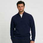 Men's Knit Jumper Quarter-Zip Funnel Neck Regular Fit