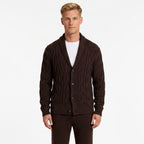 Monterelle | Men's Cable Knit Shawl Collar Cardigan Regular Fit