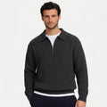 Men's Knit Polo Ribbed Quarter-Zip Relaxed Fit