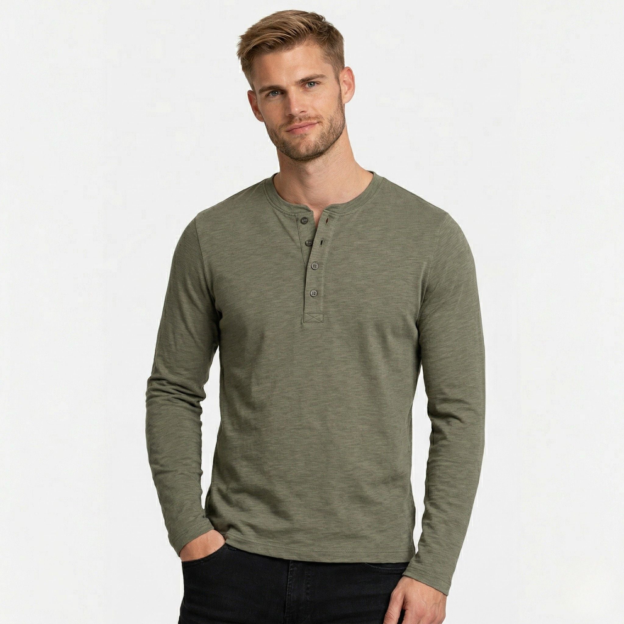 Monterelle | Men’s Long Sleeve Cotton T-Shirt Classic Casual Wear
