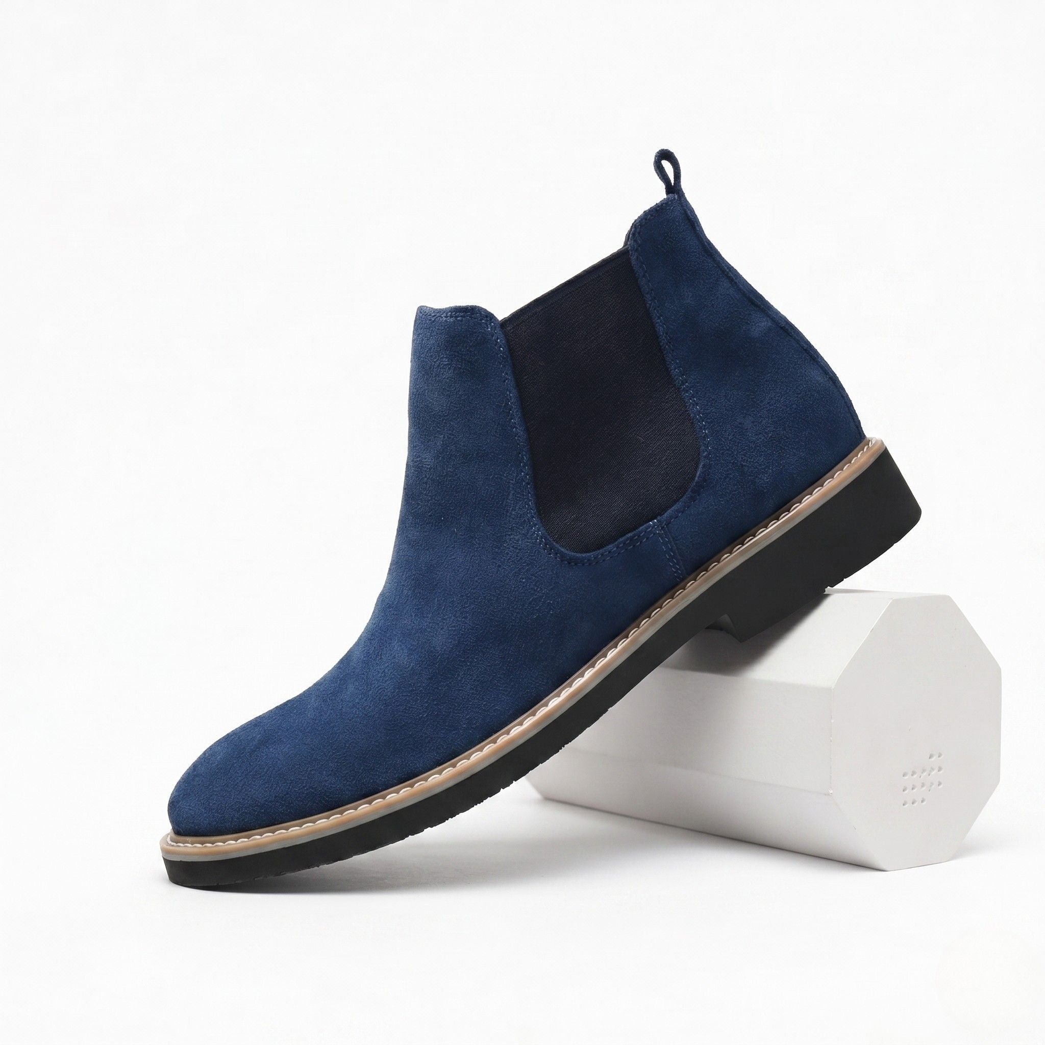Men's Suede Chelsea Boot with Elastic Sides