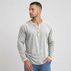 Men's Henley Shirt Long Sleeve Regular Fit